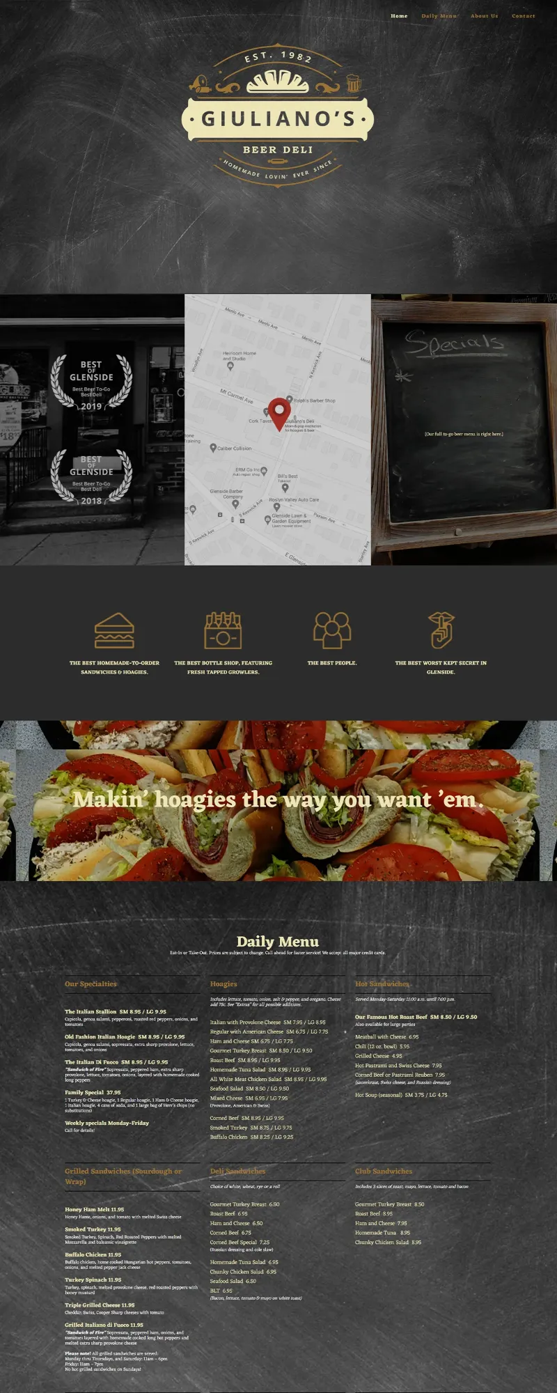 The Giuliano's Beer Deli website