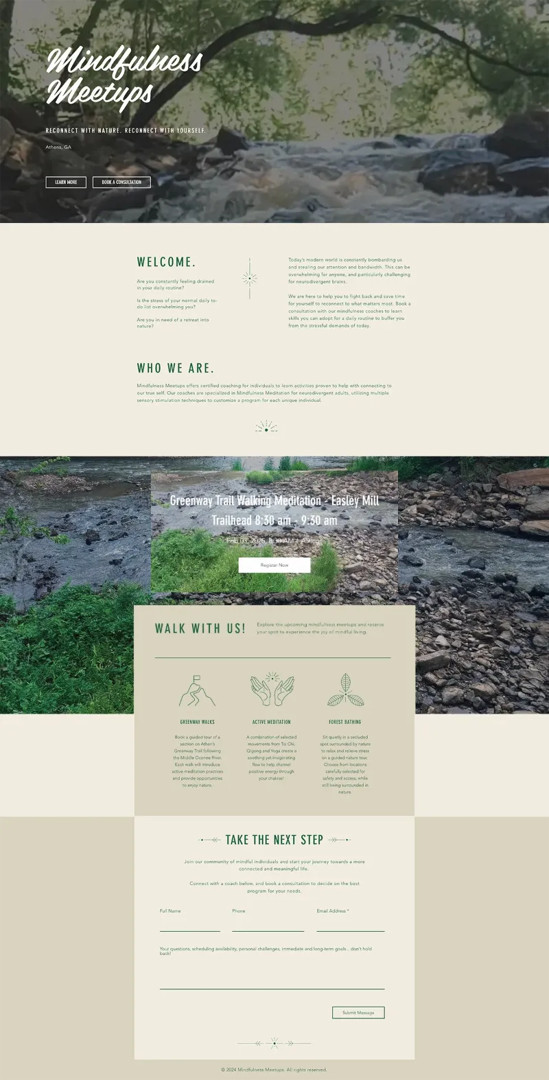 The Mindfulness Meetups website
